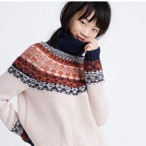 Madewell Brookdale Fair Isle Turtleneck Sweater - Size - XS